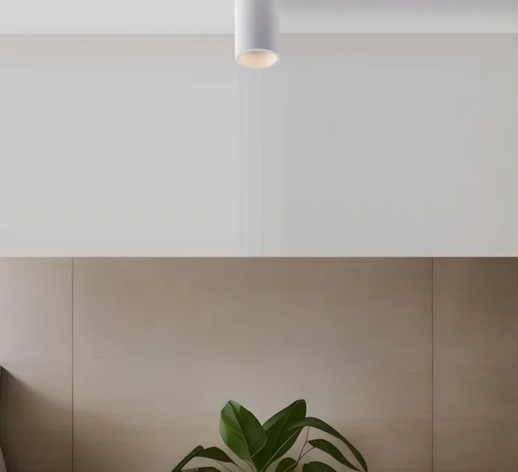 Plafonnier, Vertbois, plâtre, prêt à peindre, Isaline, Simple, blanc, Ø11cm, H13,5cm - Nedgis