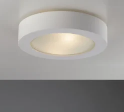 Plafonnier, Vertbois, plâtre, prêt à peindre, Bérénice Large, blanc, Ø30cm, H8,5cm - Nedgis