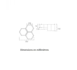 Plafonnier, Vertbois, plâtre, prêt à peindre, Audrey, Triple, blanc, LED, 2700-6500K, 3930 lm, L35cm, H15cm - Nedgis
