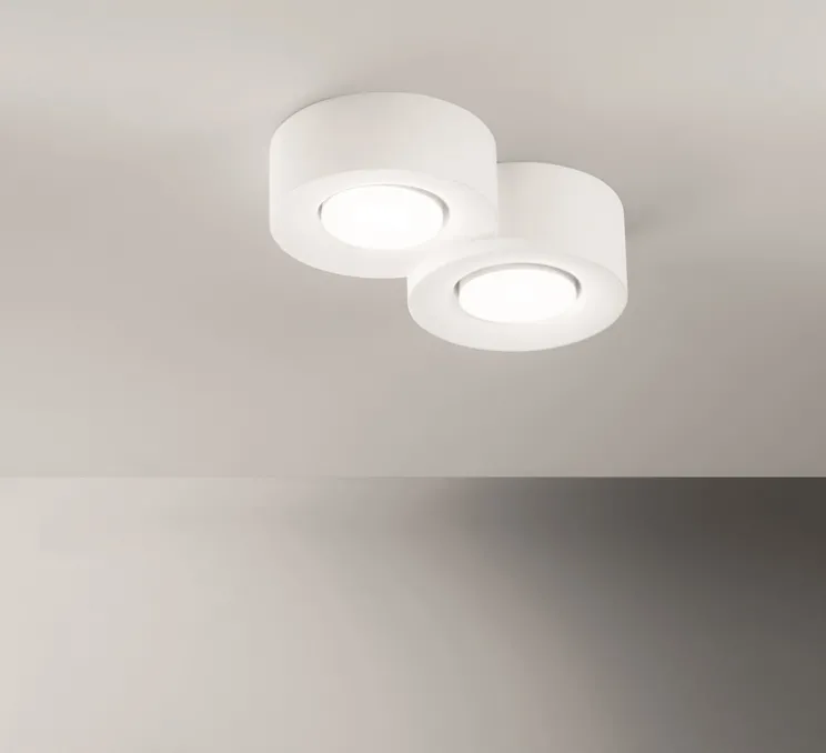 Plafonnier, Vertbois, plâtre, prêt à peindre, Bérénice, Double, cylindre, blanc, L26cm, H6,3cm - Nedgis