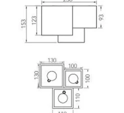 Plafonnier, Vertbois, plâtre, prêt à peindre, Charlotte, triple, L23cm, H15,3cm - Nedgis