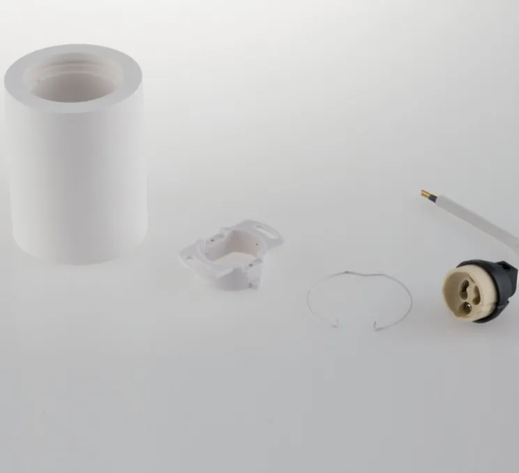 Plafonnier, Vertbois, plâtre, prêt à peindre, Zoé, Tube S, blanc, Ø7cm, H9cm - Nedgis