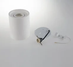 Plafonnier, Vertbois, plâtre, prêt à peindre, Zoé, Tube, Orientable, blanc, Ø13,4cm, H16cm - Nedgis