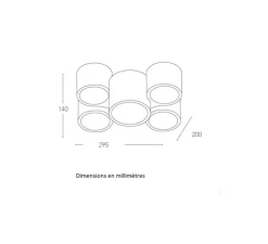 Plafonnier, Vertbois, plâtre, prêt à peindre, Isaline, Cinq, blanc, Ø29,5cm, H14cm - Nedgis