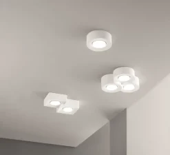 Plafonnier, Vertbois, plâtre, prêt à peindre, Bérénice, Double square, blanc, L26cm, H6,3cm - Nedgis