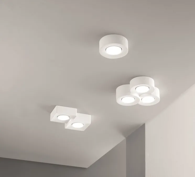 Plafonnier, Vertbois, plâtre, prêt à peindre, Bérénice, Double square, blanc, L26cm, H6,3cm - Nedgis