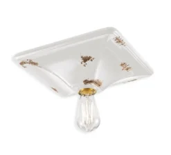 Plafonnier, Vintage C136, blanc, L31cm, H10cm - Ferroluce