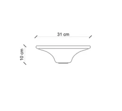 Plafonnier, Vintage C136, blanc, L31cm, H10cm - Ferroluce