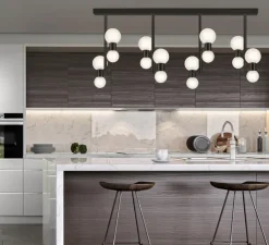 Plafonnier, Wool, graphite satiné, L100cm, H44cm - Manufacture