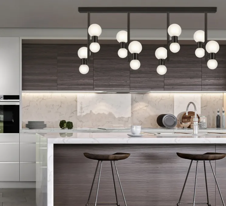 Plafonnier, Wool, graphite satiné, L100cm, H44cm - Manufacture