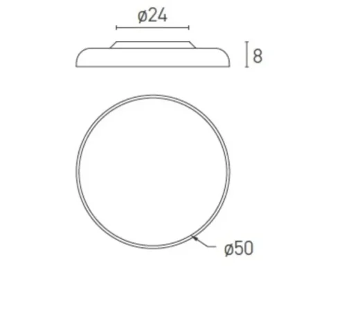 Plafonnier, Zero, gris, LED, dim, 2700k, 3260 lm, Ø50cm, H8cm - Lumen Center Italia