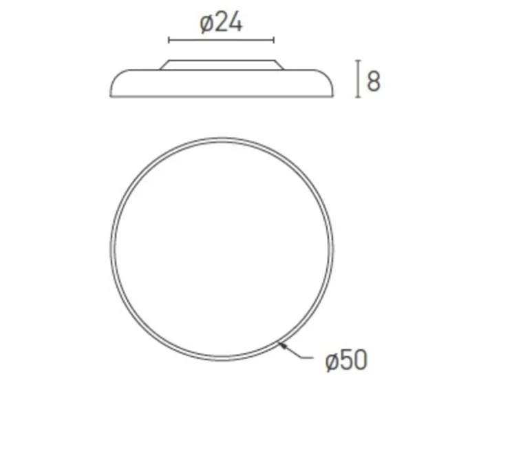 Plafonnier, Zero, gris, LED, dim, 2700k, 3260 lm, Ø50cm, H8cm - Lumen Center Italia