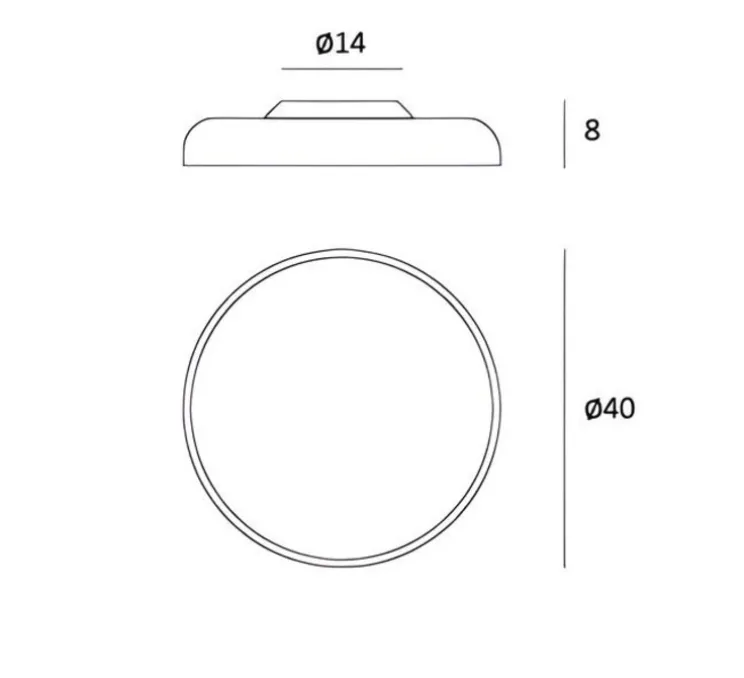Plafonnier, Zero, gris, LED, dim, 2700k, 2100 lm, Ø40cm, H8cm - Lumen Center Italia