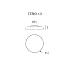 Plafonnier, Zero, noir, LED, dim, 2700k, 2100 lm, Ø40cm, H8cm - Lumen Center Italia