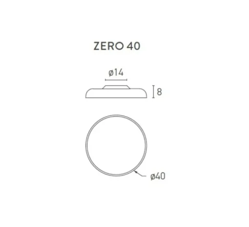 Plafonnier, Zero, noir, LED, dim, 2700k, 2100 lm, Ø40cm, H8cm - Lumen Center Italia