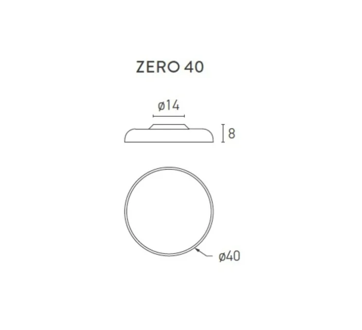 Plafonnier, Zero, noir, LED, dim, 2700k, 2100 lm, Ø40cm, H8cm - Lumen Center Italia