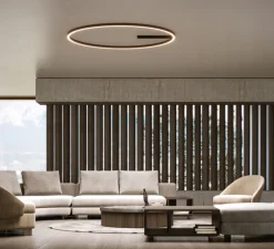 Plafonnier, Zirkol, noir mat, IP40, LED, dim, 2700k, 3923 lm, Ø150cm, H5cm - Ilti Luce