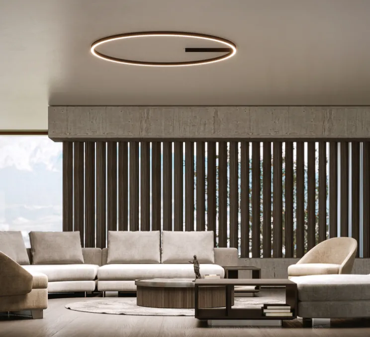 Plafonnier, Zirkol, noir mat, IP40, LED, dim, 2700k, 3923 lm, Ø150cm, H5cm - Ilti Luce