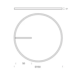 Plafonnier, Zirkol, noir mat, IP40, LED, dim, 2700k, 3923 lm, Ø150cm, H5cm - Ilti Luce