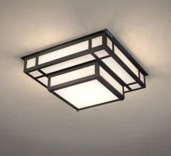 Plafonnier-Applique, Tesseract 600 avec détecteur de mouvement, noir, LED, 3000k, 3520lm à 20000lm, L60cm, H20cm - Raphaël Armand