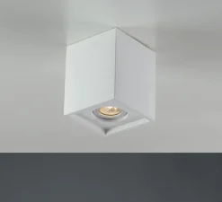 Plafonnier,Vertbois, plâtre, prêt à peindre, Zoé, Square, Orientable, blanc, L13,4cm, H16cm - Nedgis