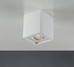 Plafonnier,Vertbois, plâtre, prêt à peindre, Zoé, Square, Orientable, blanc, L13,4cm, H16cm - Nedgis