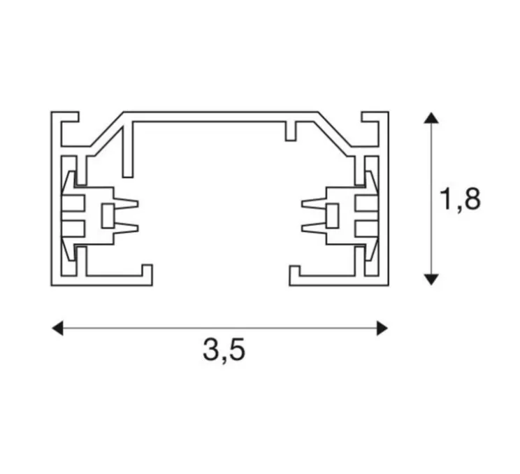 Rail, 1 allumage, 230V, en saillie, noir, 2m, pour spots - SLV