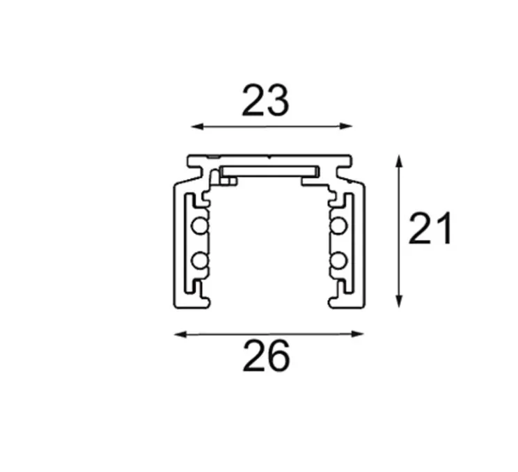 Rail, Pista 48 V, noir, L200cm, H2,1cm - Modular