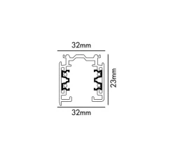 Rail, Track, triphasé, noir, L100cm, H2.3cm - Faro