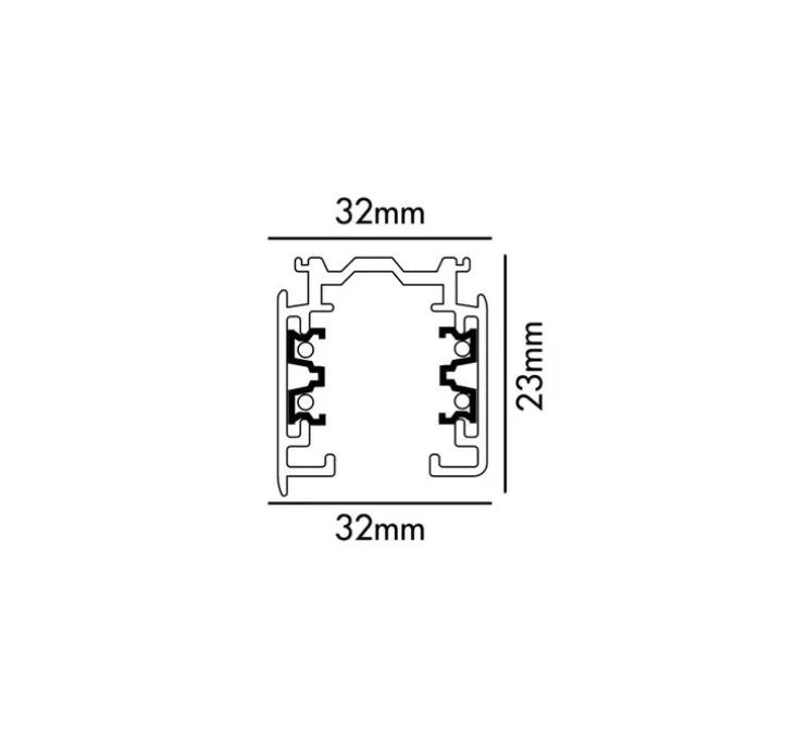 Rail, Track, triphasé, noir, L100cm, H2.3cm - Faro