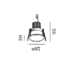 Spot , Deeper 1.0, LED, blanc ,3000k, 450lm, Ø8,5cm, H9.5cm - Wever&Ducré