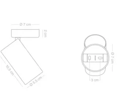 Spot, Ablette, or, simple, Ø5,5cm, H12,5cm - Zangra