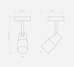 Spot, Apollo Single, blanc, Ø9cm, H22cm - Astro