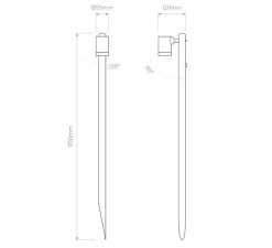 Spot, Bayville Spike 900, noir texturé, IP66, LED, 3000K, 467lm, L5,5cm, H90cm - Astro Lighting