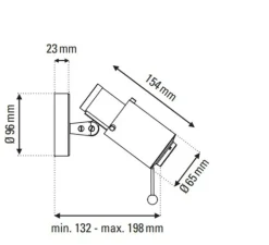 Spot, Biny LED, noir et or, sans interrupteur, dim, 2700K, 450lm, L6,5cm, H15,4cm - DCW éditions Paris