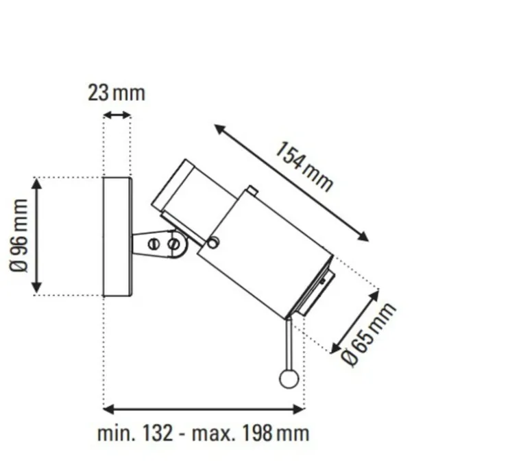 Spot, Biny LED, noir et or, sans interrupteur, dim, 2700K, 450lm, L6,5cm, H15,4cm - DCW éditions Paris