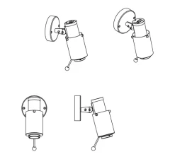 Spot, Biny LED, noir, sans interrupteur, 2700K, 450lm, L6,5cm, H15,4cm - DCW éditions Paris