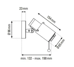 Spot, Biny LED, noir, sans interrupteur, 2700K, 450lm, L6,5cm, H15,4cm - DCW éditions Paris