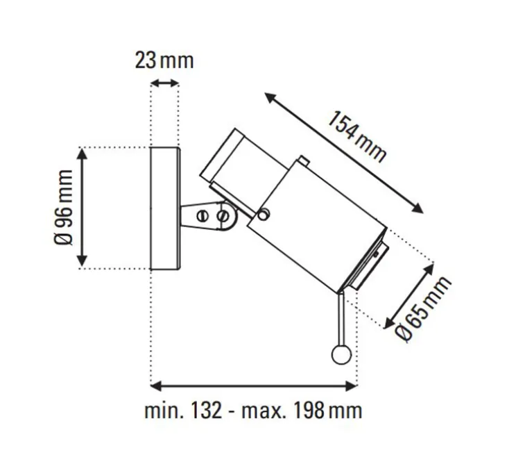 Spot, Biny LED, noir, sans interrupteur, 2700K, 450lm, L6,5cm, H15,4cm - DCW éditions Paris