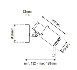 Spot, Biny Spot bulb, avec interrupteur, noir, Ø6,5cm, H15,4cm - DCW éditions Paris