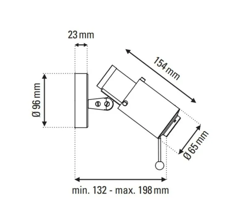 Spot, Biny Spot bulb, avec interrupteur, noir, Ø6,5cm, H15,4cm - DCW éditions Paris