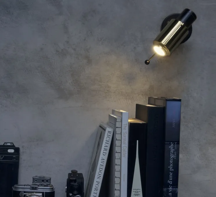 Spot, Biny spot LED, noir et or, avec interrupteur, 2700k, L6,5cm, H15,4cm - Dcw editions