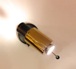 Spot, Biny spot LED, noir et or, avec interrupteur, 2700k, L6,5cm, H15,4cm - Dcw editions