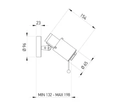 Spot, Biny Spot, noir et or, L6,5cm, H15,4cm - DCW éditions