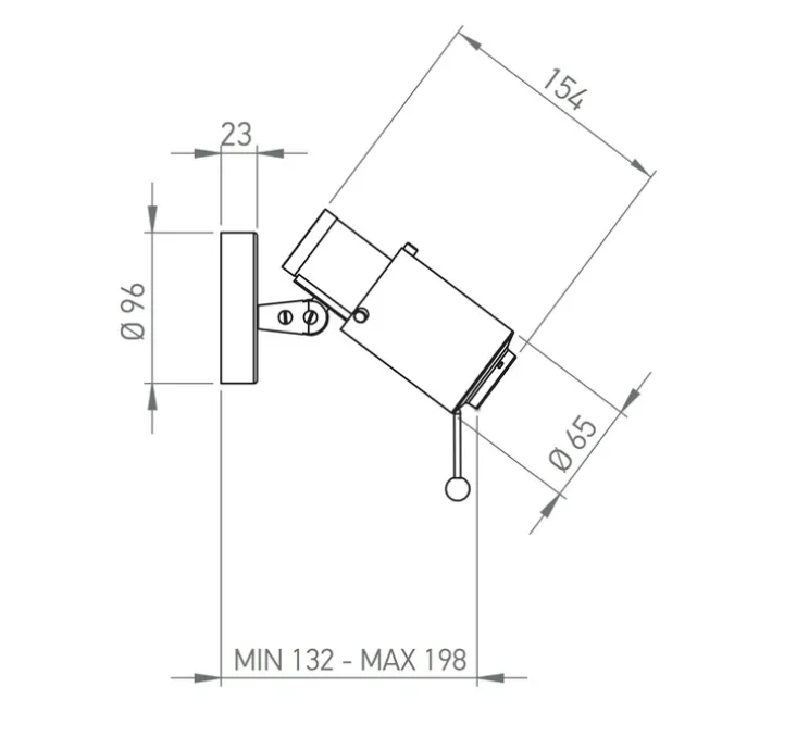 Spot, Biny spot, noir, L6,5cm, H15,4cm - Dcw editions