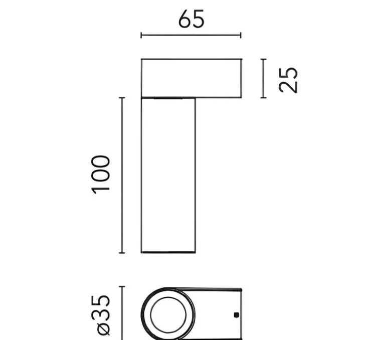Spot, C1 Mono Small, anthracite, LED, dim, 3000K, 374 lm, L3,5cm, H10cm - Flos
