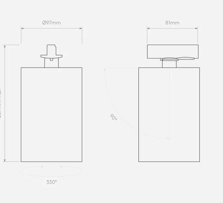 Spot, Can 100 Track, blanc, LED, dim, 3000K, 2048 lm, Ø9,7cm, H20,7cm - Astro