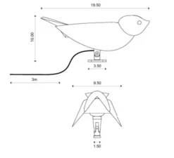 Spot, Chirp, noir, IP55, LED, 2700K, 360 lm, L19,5cm, H10cm - Toscot
