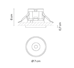Spot, Circle 3300, blanc, LED, 2700K, 607 lm, Ø7cm, H6cm - Vibia