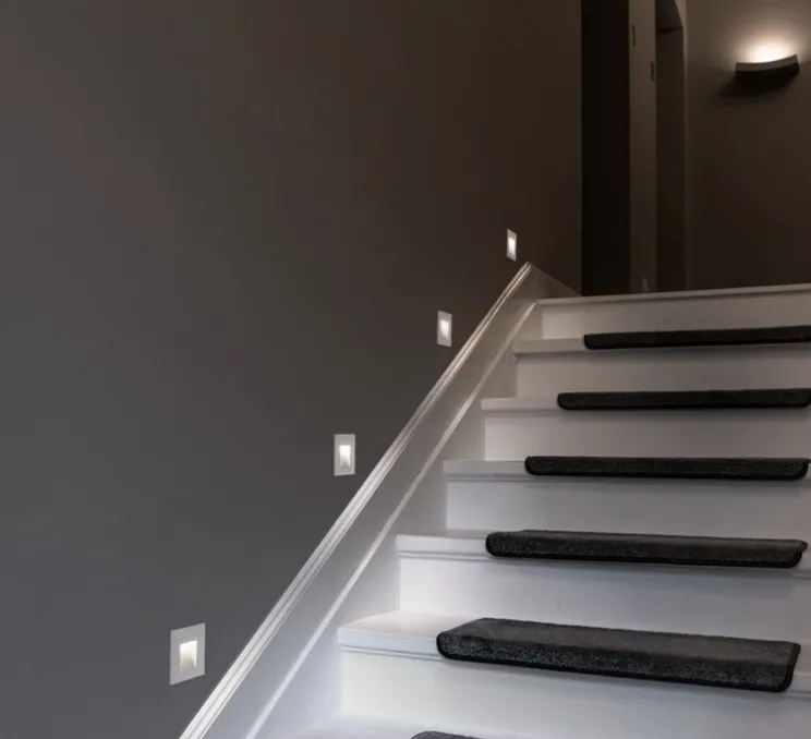 Spot de marche encastrable, Mobala, blanc, LED, 3000K, 14lm, L9cm, H9cm - Slv